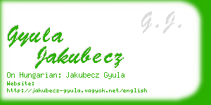 gyula jakubecz business card